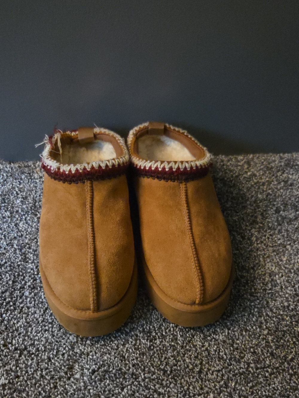 Altar D State Matisse Cloud Slippers Tan Faux Fur Lined Platform Size